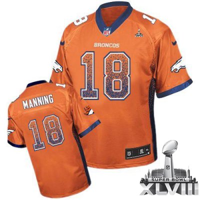 Jerseys Factory Cheap Nike Broncos #18 Peyton Manning Orange Tea