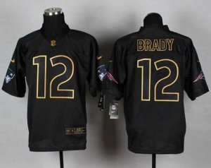 Jerseys Factory Cheap Nike Patriots #12 Tom Brady Black Gold No.