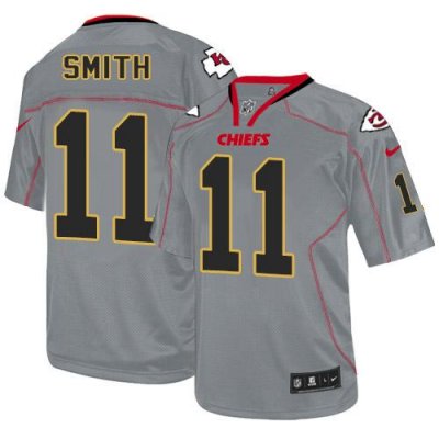 Jerseys Factory Cheap Nike Chiefs #11 Alex Smith Lights Out Grey