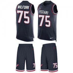Jerseys Factory Cheap Nike Texans #75 Vince Wilfork Navy Blue Te