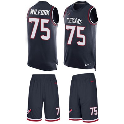 Jerseys Factory Cheap Nike Texans #75 Vince Wilfork Navy Blue Te