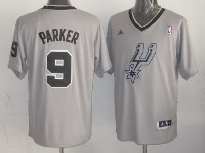 Jerseys Factory Cheap Spurs #9 Tony Parker Grey 2013 Christmas D