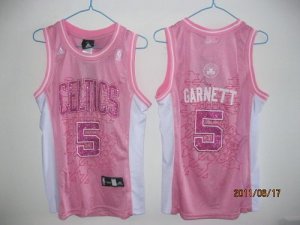 Jerseys Factory Cheap Celtics #5 Kevin Garnett Pink Women Fashio
