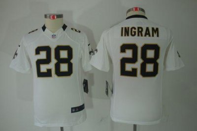 Jerseys Factory Cheap Nike Saints #28 Mark Ingram White Youth Em