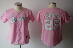 Jerseys Factory Cheap Braves #26 Dan Uggla Pink Women's Fashion