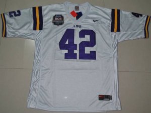 Jerseys Factory Cheap LSU Tigers #42 Michael Ford White 2012 BCS