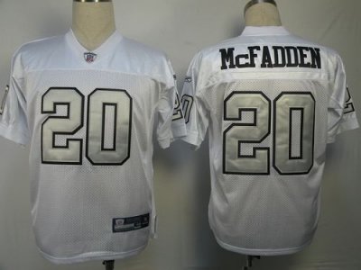 Jerseys Factory Cheap Raiders #20 Darren McFadden White Silver G