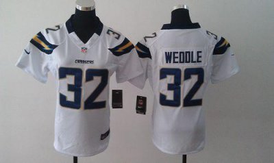 Jerseys Factory Cheap Nike Chargers #32 Eric Weddle White Women'