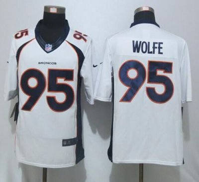 Jerseys Factory Cheap Nike Broncos #95 Derek Wolfe White Men's S