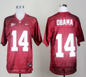 Jerseys Factory Cheap Crimson Tide #14 Barack Obama Red 14th Cha