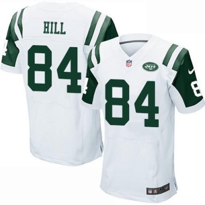 Jerseys Factory Cheap Nike Jets #84 Stephen Hill White Men's Sti