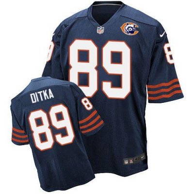 Jerseys Factory Cheap Nike Bears #89 Mike Ditka Navy Blue Throwb