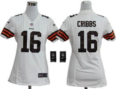 Jerseys Factory Cheap Nike Browns #16 Josh Cribbs White Women's