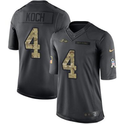 Jerseys Factory Cheap Nike Ravens #4 Sam Koch Black Men's Stitch