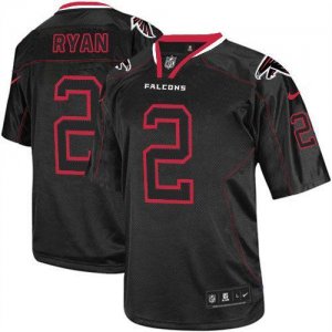 Jerseys Factory Cheap Nike Falcons #2 Matt Ryan Lights Out Black