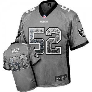 Jerseys Factory Cheap Nike Raiders #52 Khalil Mack Grey Men's St