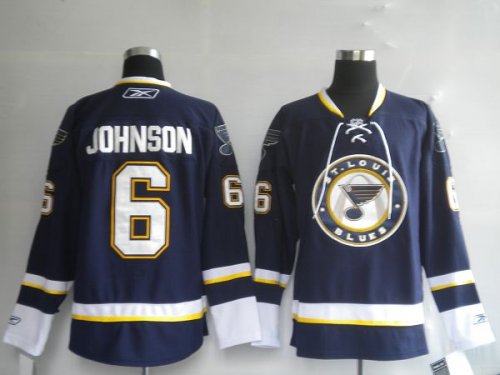 Jerseys Factory Cheap Blues #6 Erik Johnson Embroidered Blue NHL