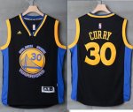 Jerseys Factory Cheap Warriors #30 Stephen Curry Black/Blue Stit