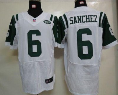 Jerseys Factory Cheap Nike Jets #6 Mark Sanchez White Men's Embr