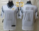 Jerseys Factory Cheap Nike Panthers #1 Cam Newton White Super Bo