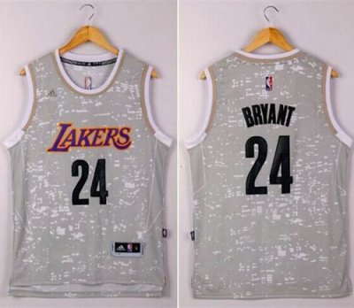 Jerseys Factory Cheap Lakers #24 Kobe Bryant Grey City Light Sti