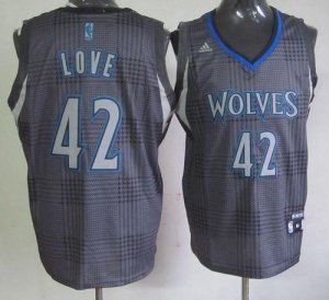 Jerseys Factory Cheap Timberwolves #42 Kevin Love Black Rhythm F
