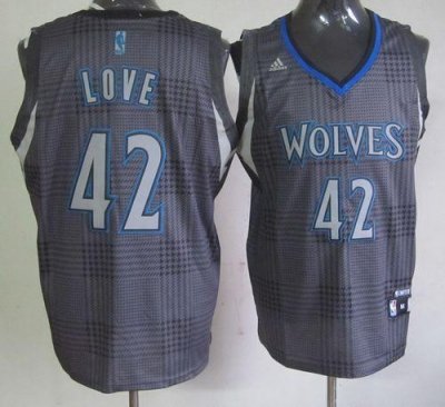Jerseys Factory Cheap Timberwolves #42 Kevin Love Black Rhythm F