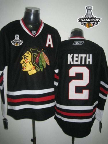 Jerseys Factory Cheap Blackhawks #2 Duncan Keith Embroidered Bla