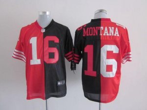 Jerseys Factory Cheap Nike 49ers #16 Joe Montana Black/Red Men's