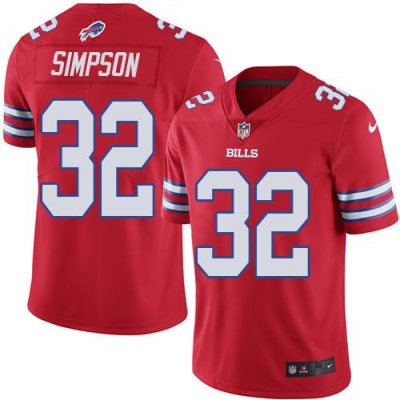 Jerseys Factory Cheap Nike Bills #32 O. J. Simpson Red Men's Sti
