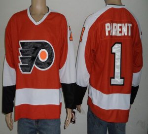 Jerseys Factory Cheap Flyers #1 Bernie Parent Orange Embroidered
