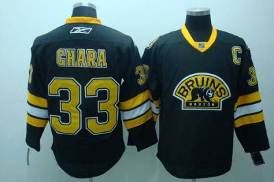 Jerseys Factory Cheap Bruins #33 Chara Embroidered Black Third N