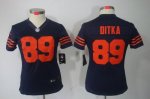 Jerseys Factory Cheap Nike Bears #89 Mike Ditka Navy Blue Women'
