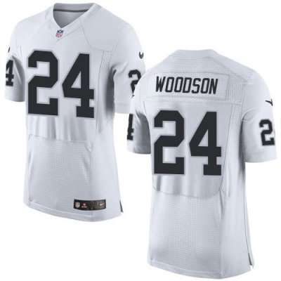 Jerseys Factory Cheap Nike Raiders #24 Charles Woodson White Men