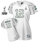 Jerseys Factory Cheap Packers #12 Aaron Rodgers White Women's Ze