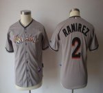 Jerseys Factory Cheap Marlins #2 Hanley Ramirez Grey Embroidered
