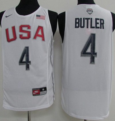 Jerseys Factory Cheap Nike Team USA #4 Jimmy Butler White 2016 D