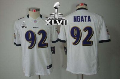 Jerseys Factory Cheap Nike Ravens #92 Haloti Ngata White Super B