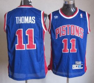 Jerseys Factory Cheap Throwback Pistons #11 Thomas Blue Stitched