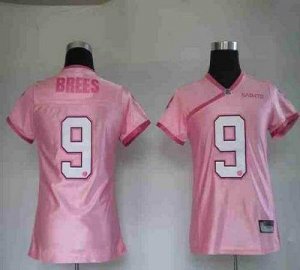 Jerseys Factory Cheap Saints #9 Drew Brees Pink Lady Embroidered