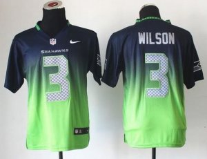 Jerseys Factory Cheap Nike Seahawks #3 Russell Wilson Steel Blue