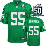Jerseys Factory Cheap Eagles #55 Stewart Bradley Light Green Wit