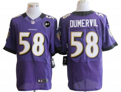 Jerseys Factory Cheap Nike Ravens #58 Elvis Dumervil Purple Team