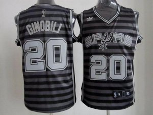 Jerseys Factory Cheap Spurs #20 Manu Ginobili Black/Grey Groove
