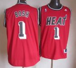 Jerseys Factory Cheap Heat #1 Chris Bosh Red Hardwood Classics N