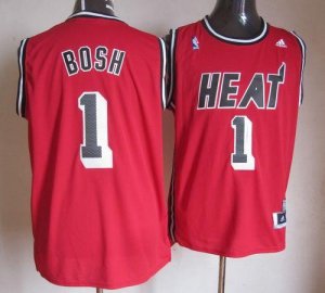 Jerseys Factory Cheap Heat #1 Chris Bosh Red Hardwood Classics N