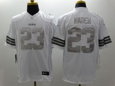 Jerseys Factory Cheap Nike Browns #23 Joe Haden White Men's Stit