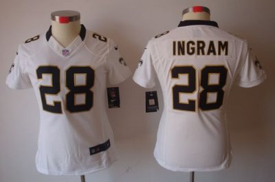 Jerseys Factory Cheap Nike Saints #28 Mark Ingram White Women's