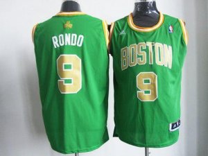 Jerseys Factory Cheap Celtics #9 Rajon Rondo Green(Gold NO.) Rev