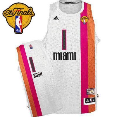 Jerseys Factory Cheap Heat #1 Chris Bosh White ABA Hardwood Clas